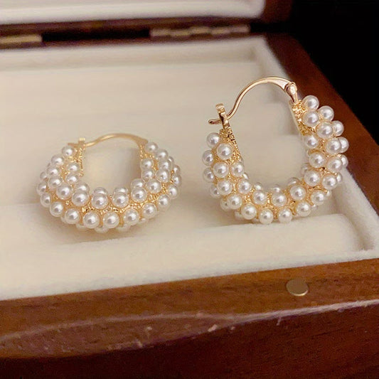 Layered Pearl Hoops