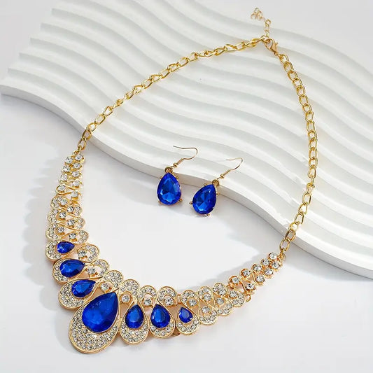 Maevina Sapphire Jewelry Set | Gold