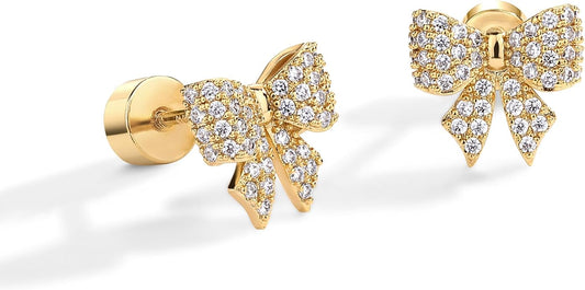 Bow Patterned Earrings | Gold