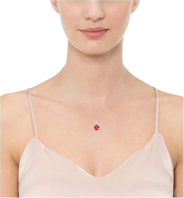 Round-Cut Ruby Necklace | White Gold