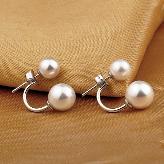 Double Pearl Statement Earrings