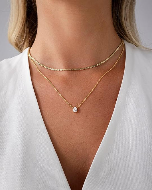 Halo Layered Necklace | Gold