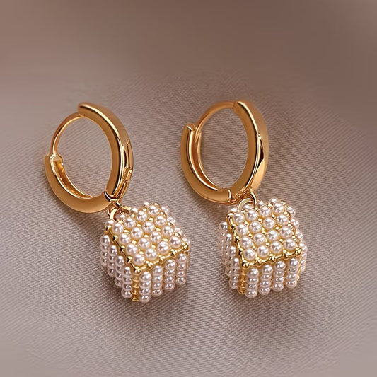 Pearl Cube Earrings