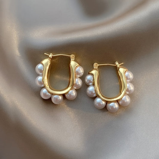 Pearl Cluster Hoops