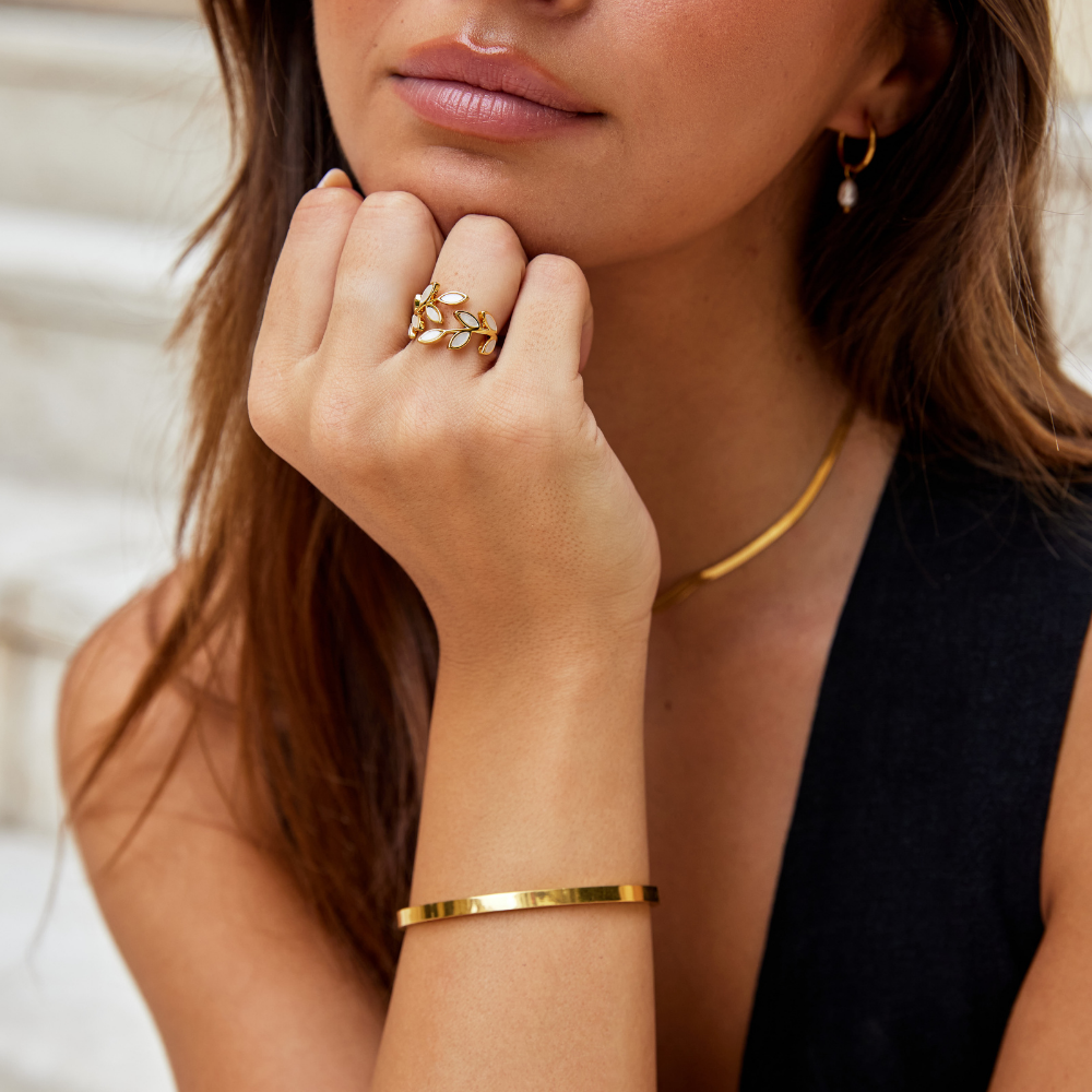 Gold Leaf Patterned Ring
