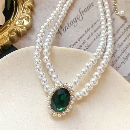 Imperial Pearl Emerald Jewelry Set