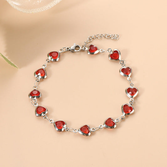 Ophelyra Garnetelle Bracelet | White Gold
