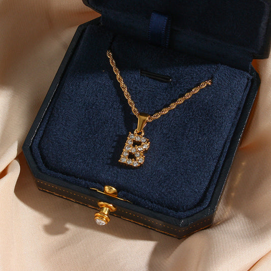 Maeve Initial Letter Diamond Necklace