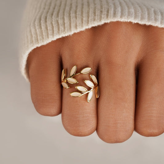 Gold Leaf Patterned Ring