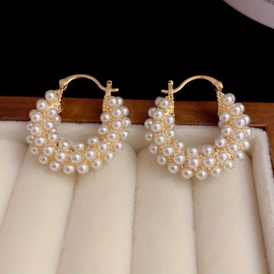 Layered Pearl Hoops