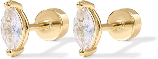 Pear-Cut Studs | Gold