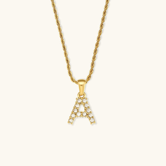 Maeve Initial Letter Diamond Necklace