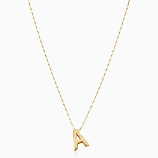 Love Initial Letter Necklace | Gold