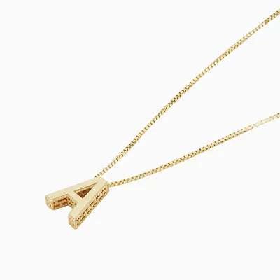 Love Initial Letter Necklace | Gold