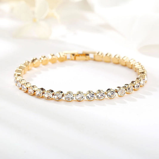 Round-Cut Tennis Bracelet | Gold