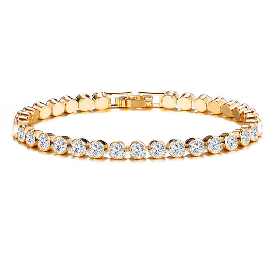 Round-Cut Tennis Bracelet | Gold