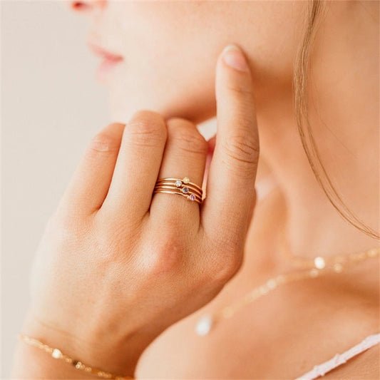 Amelia Birthstone Stackable Ring
