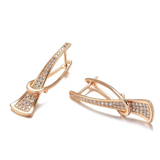 Radiant Layers Crystal Earrings | Gold