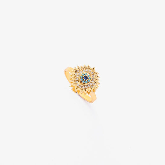 Sapphire Sunburst Spinner Ring | Gold