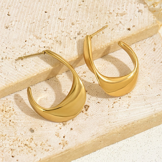 Sculpted Crescent Hoops | Gold