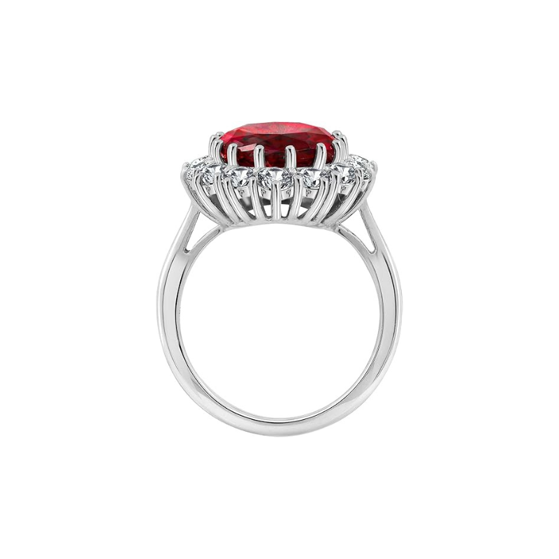 Scarlet Crown Ruby Ring | White Gold