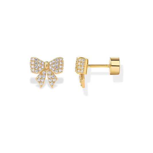 Bow Patterned Earrings | Gold