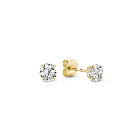 Moon Tears Stone Stud Earrings | Gold
